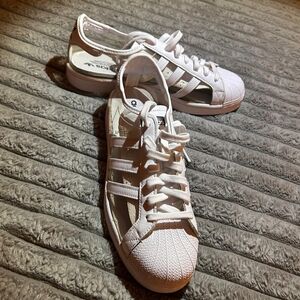 Adidas Women's White Cutout Sneakers